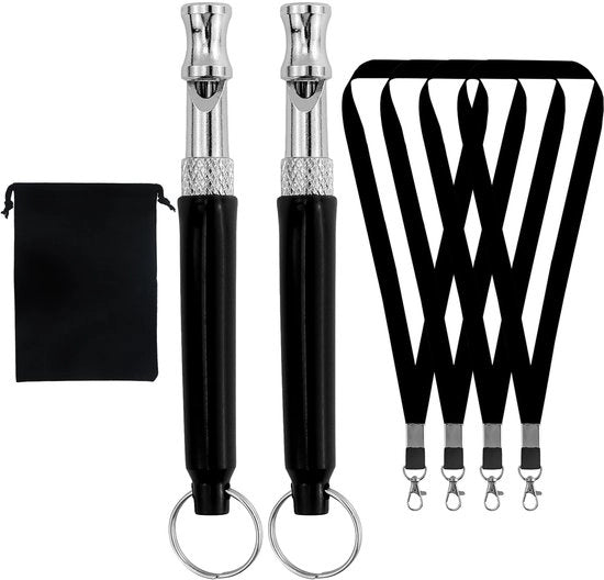 Flauto per Cani Ultrasuono - 2 Pezzi - Cavi in Nylon - Regolabile Frequenza - Leggero e Duraturo