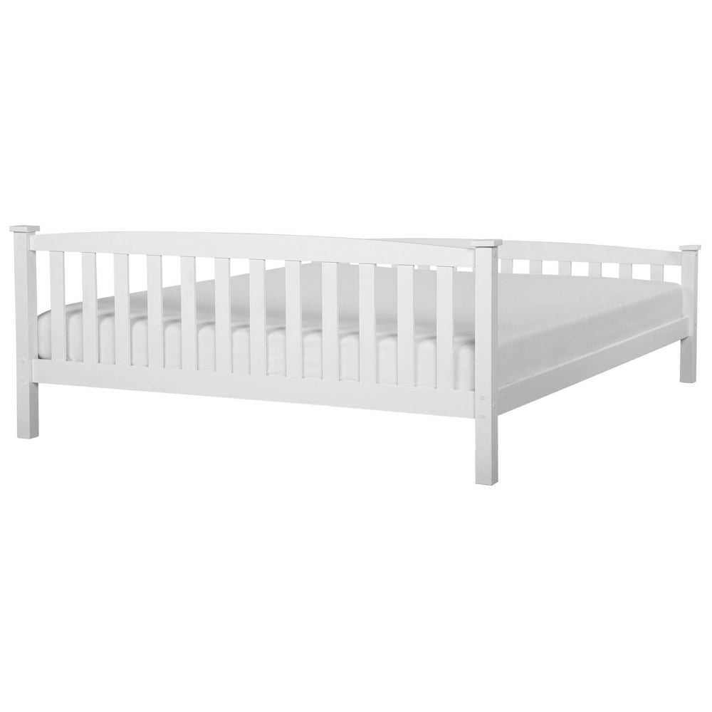 Letto matrimoniale in legno di pino bianco 180 x 200 cm Super King Size a doghe