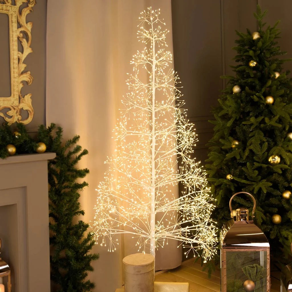 Albero Bianco con microled bianco caldo, uso interno - 1.8 METRI