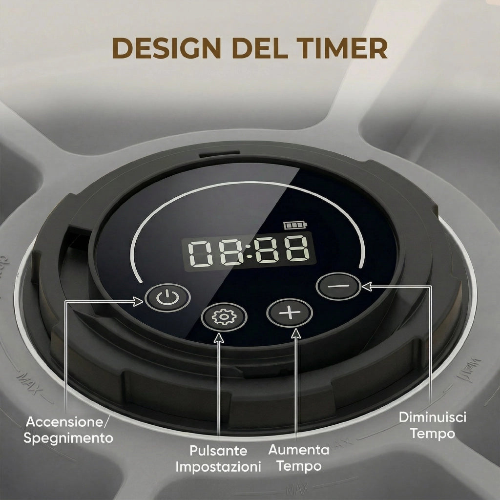 Distributore Automatico Cibo Gatti e Cani con Timer e Display LED 1-6 Pasti Giornalieri per Cibo Secco e Umido Bianco e