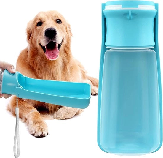 Fiaschetto per cani per escursioni da 19 OZ o 12 OZ Fiaschetto portatile per cani per cuccioli Piccola medie grande fiaschetta per cani Fiaschetto per cani per escursioni Fiaschetto per cani portatile da 19 OZ blu
