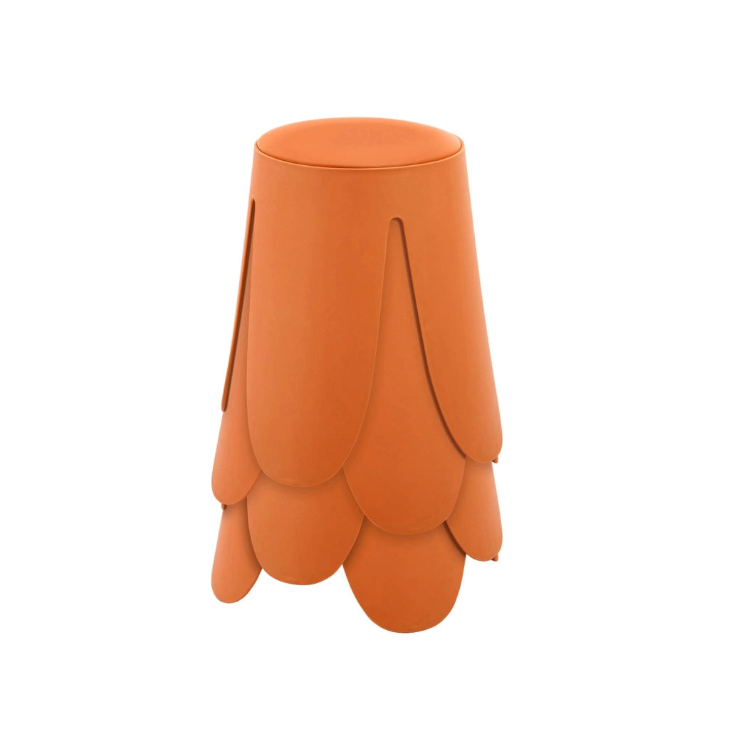 Set 4 sgabelli impilabili in ecopelle, arancione