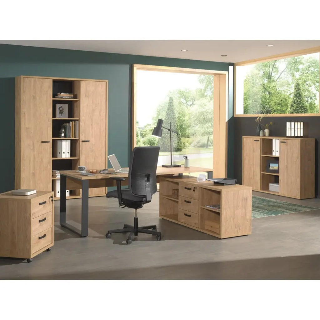 Set di 5 mobili da ufficio professionale in colore quercia dorata collezione DEPÉ