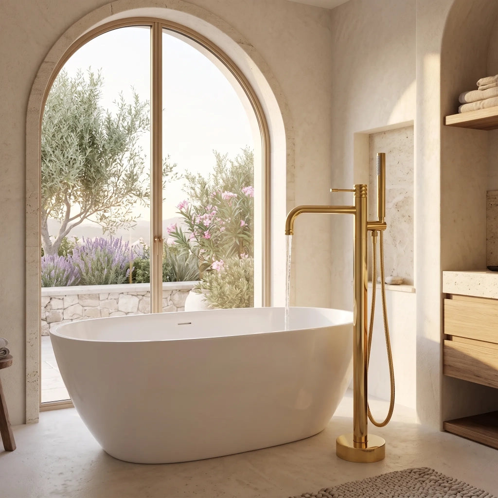 Rubinetto Indipendente Rea Lungo Diamond Gold