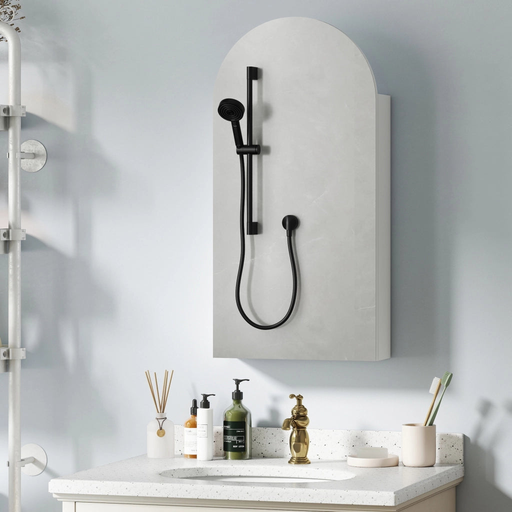 Armadietto a specchio da bagno ¨C Xylo ¨C bianco con ripiani in vetro regolabili