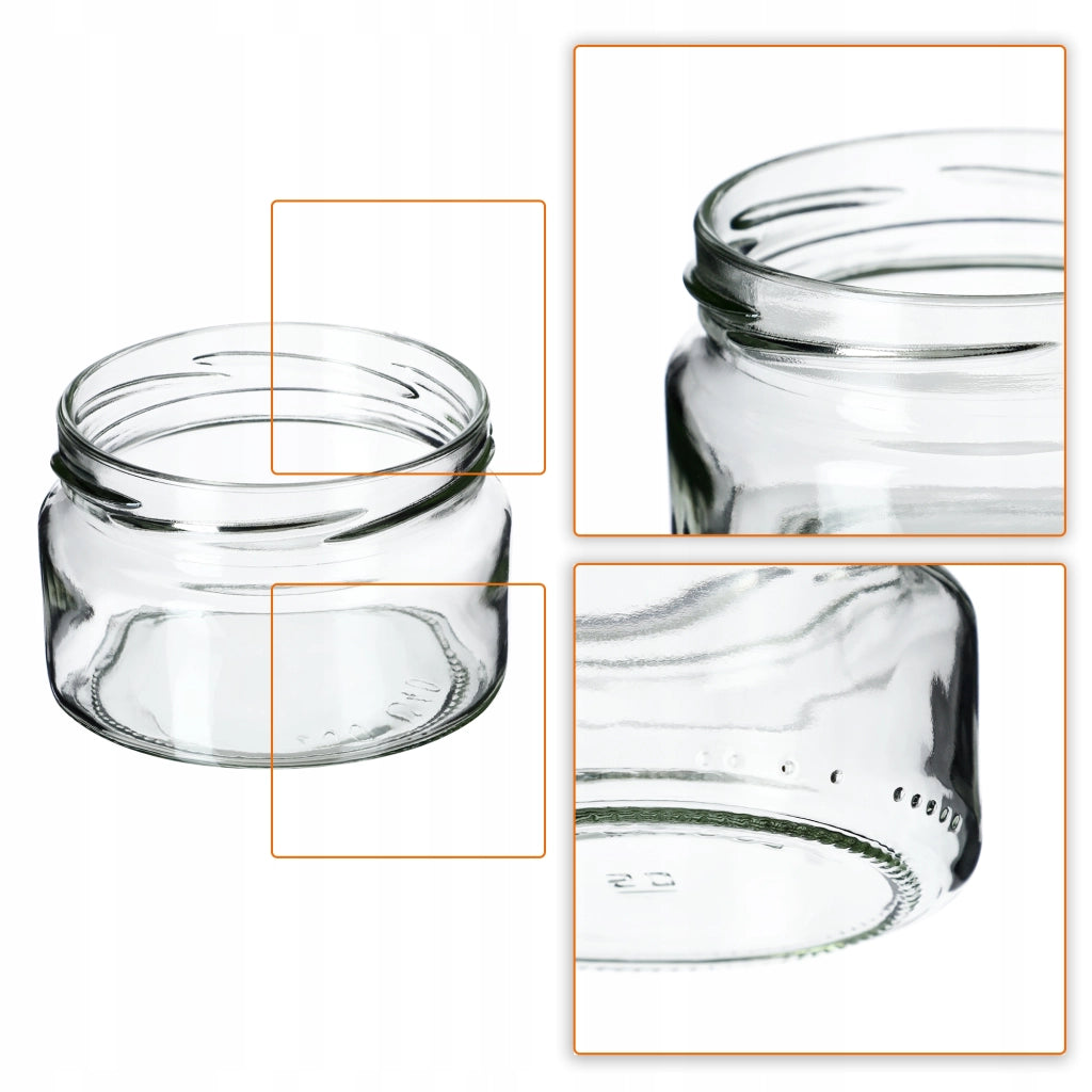 KADAX Denia barattoli per conserve 250ml 10 pezzi 82mm + coperchio "Piselli rosa"