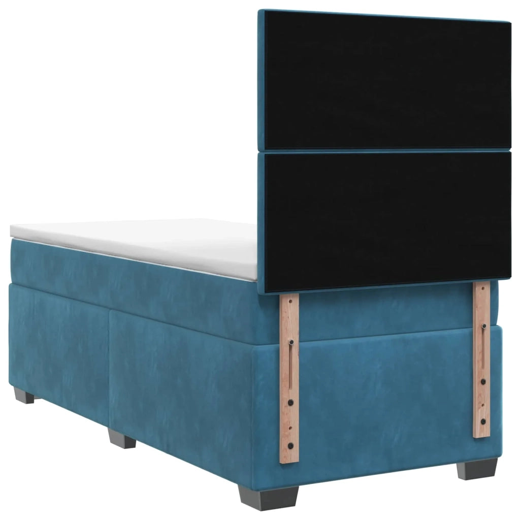 Letto box spring con materasso Blu 90 x 200 cm Velluto 3453564