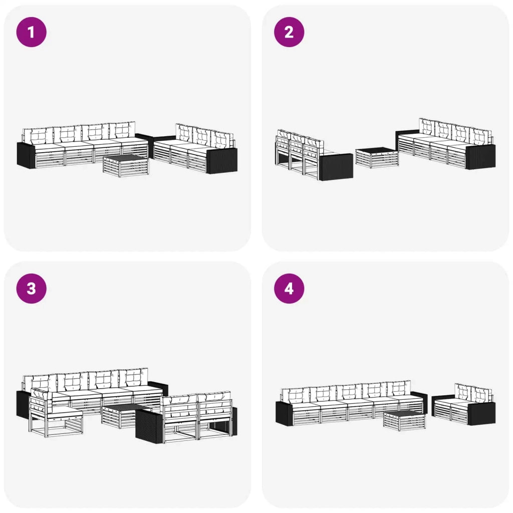 Set di divani da esterno 8 pcs Naturale e Antracite 3383130