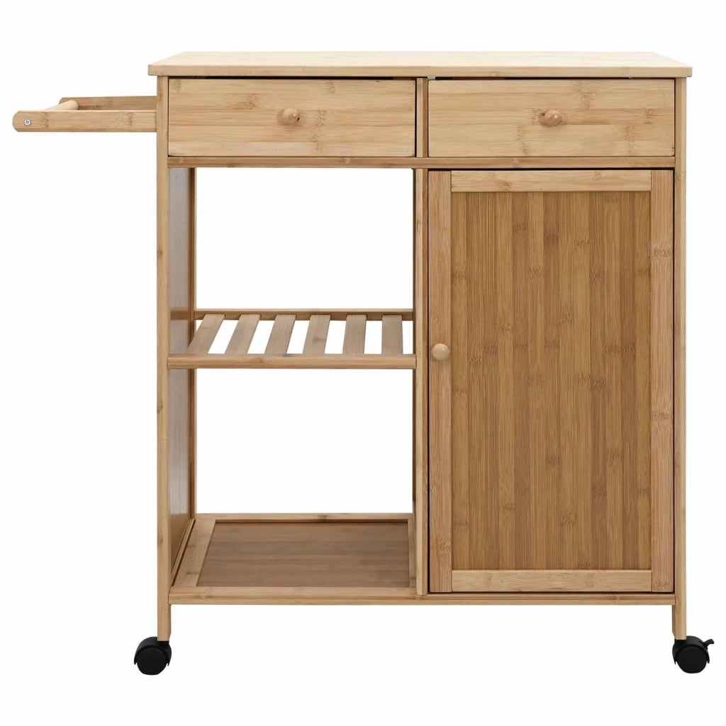 Carrello da Cucina con Ruote Naturale 90,5 x 36 x 86,5 cm Bamb¨´ CFW7358119