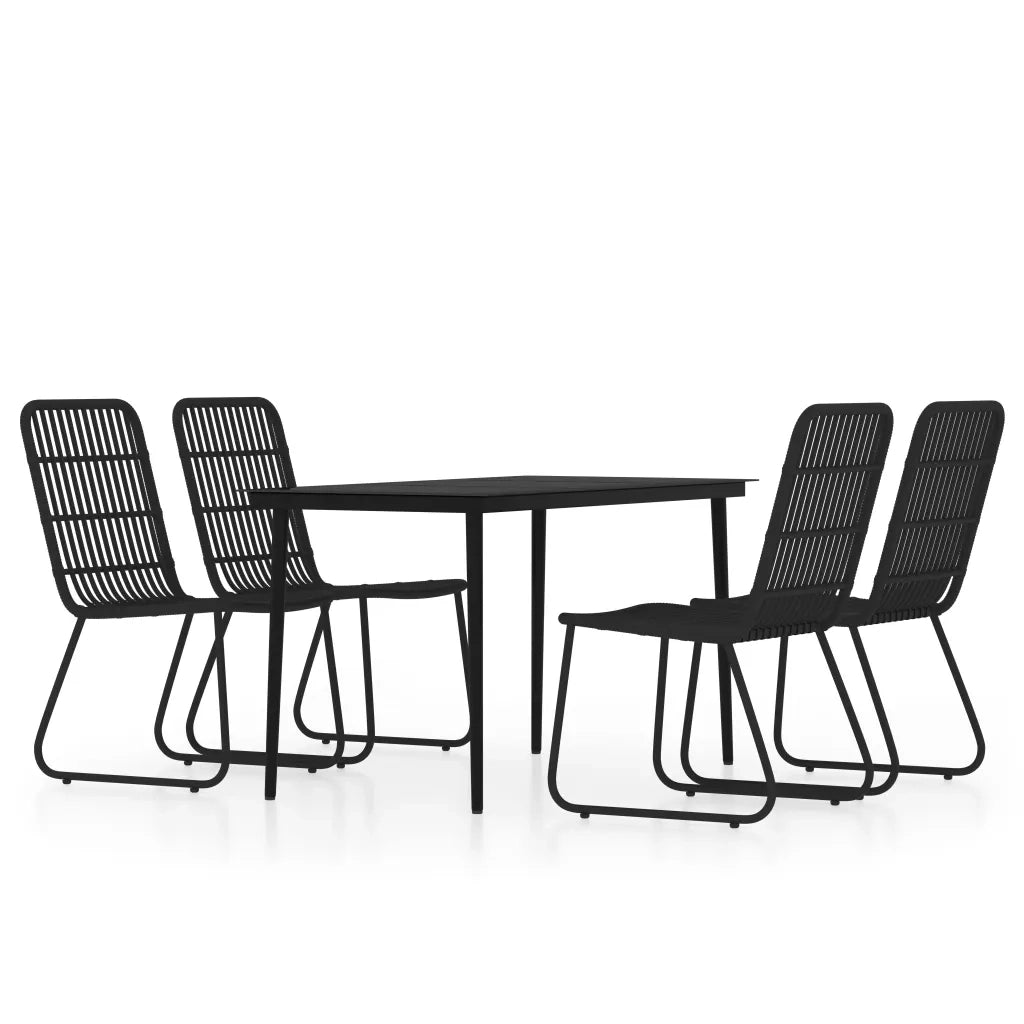 Set da Pranzo da Giardino 5 pz Nero 3099181