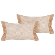 Set di 2 cuscini in poliestere beige con motivo geometrico 30 x 50 cm stile tradizionale salotto sala da pranzo