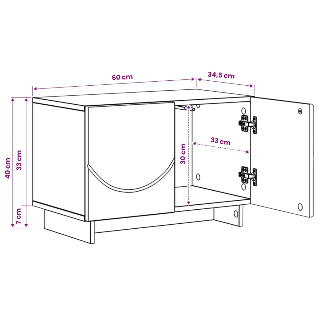 Supporto TV 60 x 34.5 x 40 cm Legno antico Legno ingegnerizzato 8011565