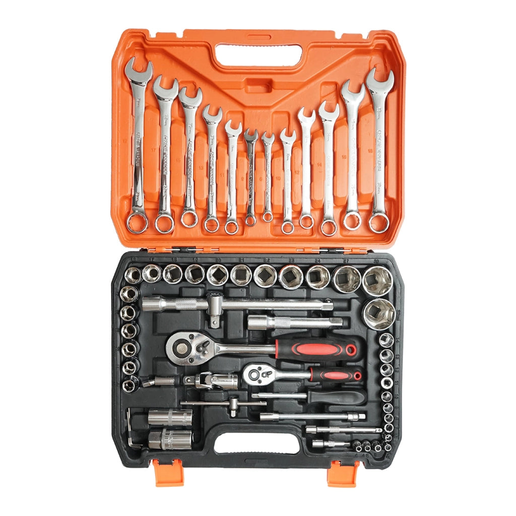 Set di chiavi a tubo 1/2, chiavi fisse, cricchetto con 61 pezzi Breckner Germany