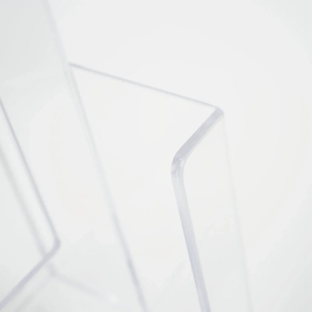 Porta depliant da banco in plexi 2 tasche 1/3 A4