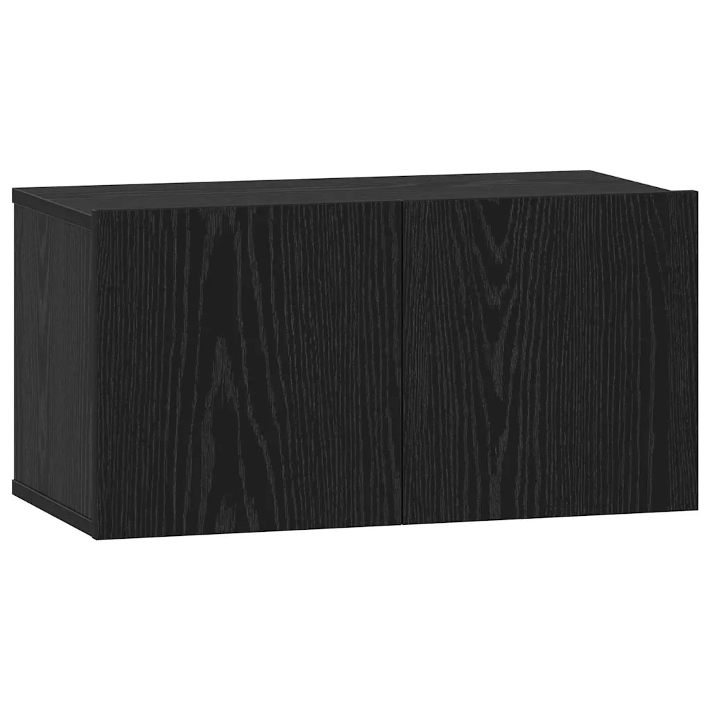 Set mobile TV | Armadietto TV | Mobile Porta TV con cassetto Rovere Nero Legno multistrato