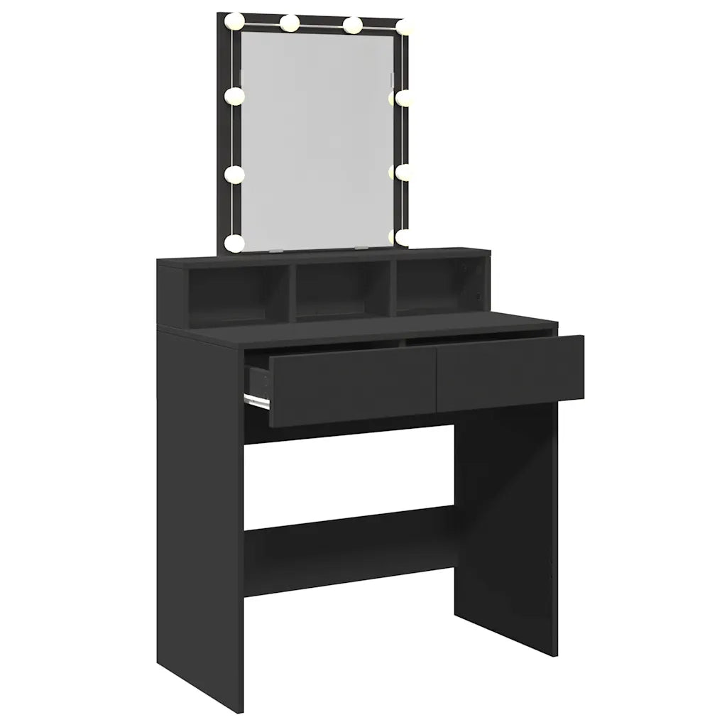Toeletta | Tavolo da Trucco con LED Nera 80x41x144,5 cm