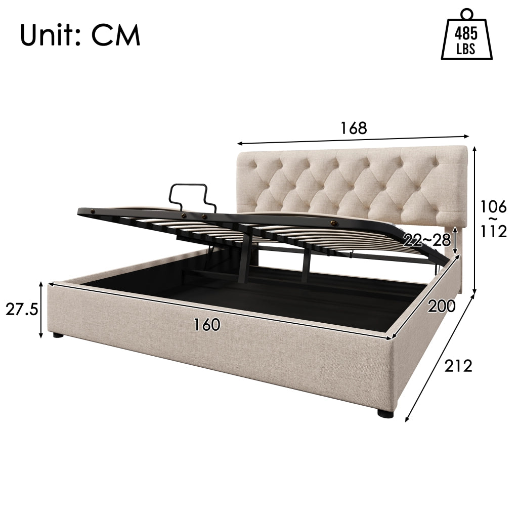 letto imbottito lino naturale 160 x 200 cm