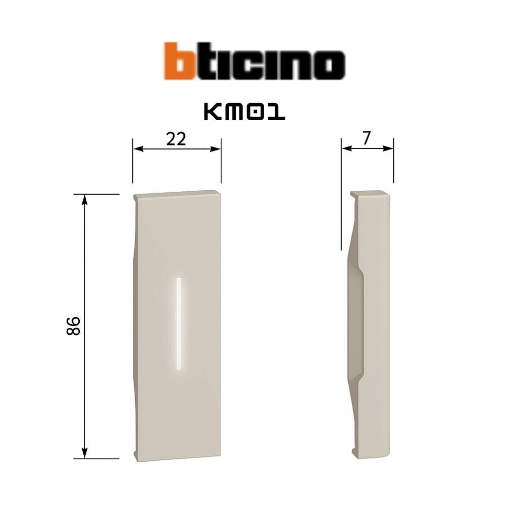 Cover illuminabile bticino 1 modulo varie finiture di colore *** colore sabbia, confezione 1