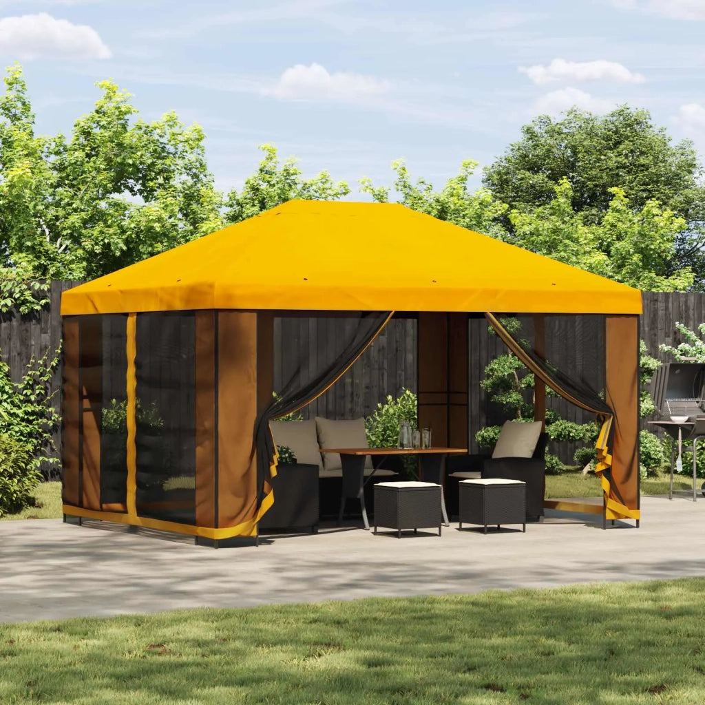 Gazebo 4 × 3 m Giallo Poliestere e Acciaio 190 gsm 900380