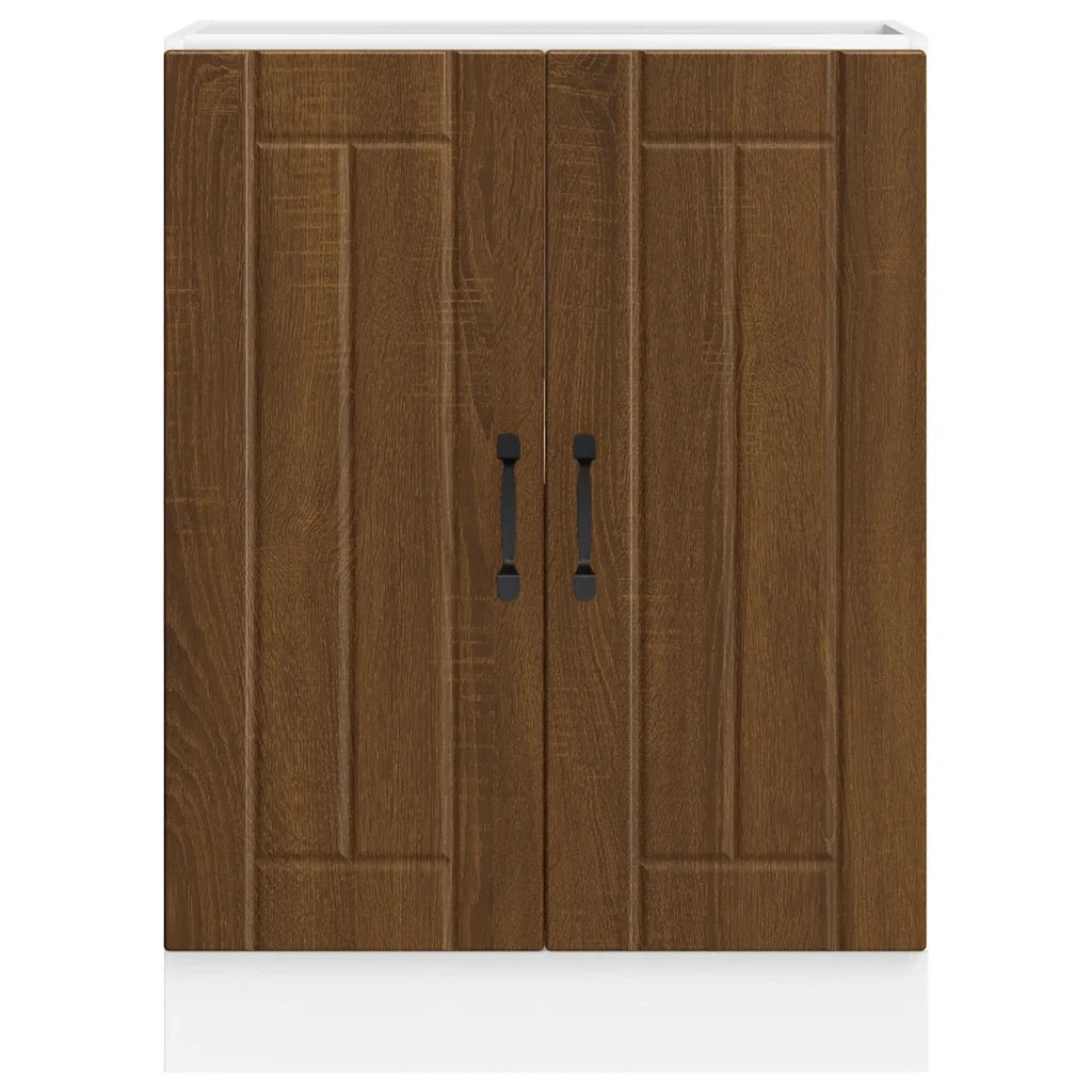 Mobile Base Lavello Lucca Rovere Marrone in Legno Multistrato 853684