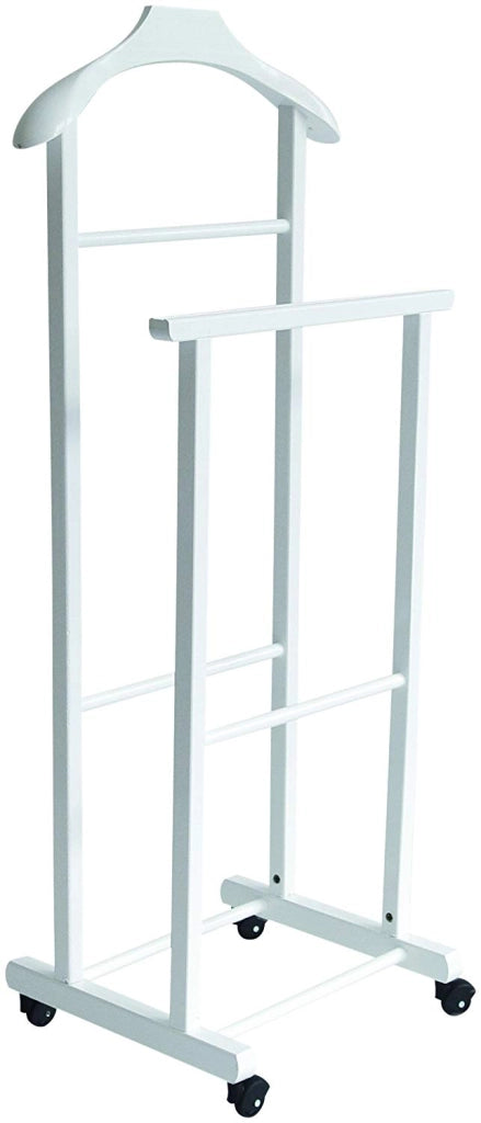 KIT DOPPIO INDOSSATORE FAGGIO DA CAMERA BIANCO IN LEGNO 43X33X105H CM