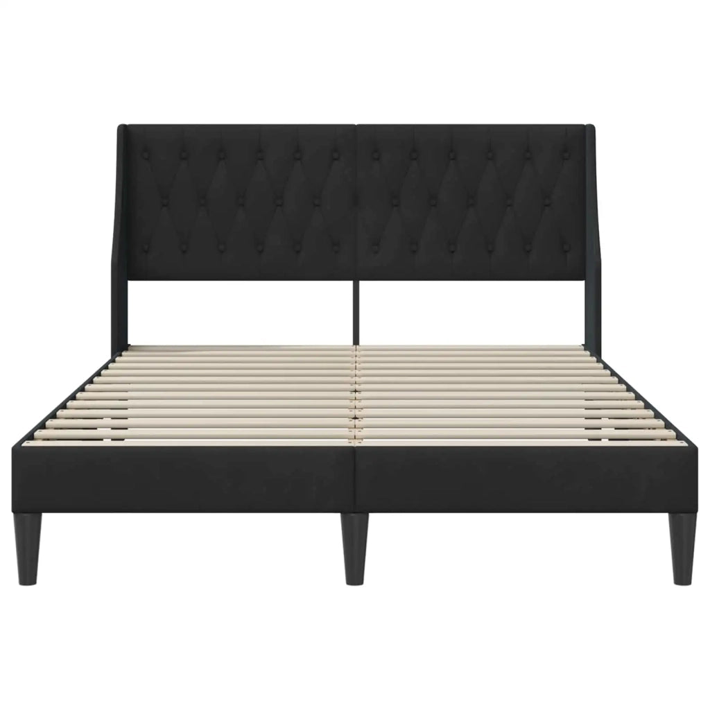 Struttura del letto con testiera Nero 140 x 200 cm Velluto 42027434