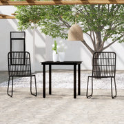 Set da Pranzo da Giardino 3 pz Nero 3099167