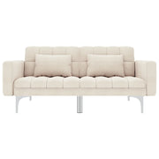 Divano Letto Crema in Tessuto 247216