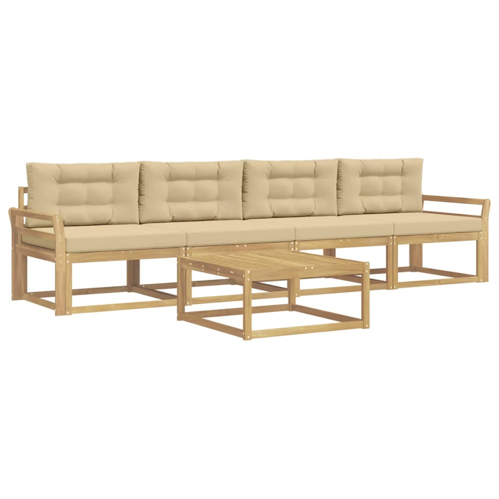 Set di divani da esterno 4 pz Bianco e Beige 3386027