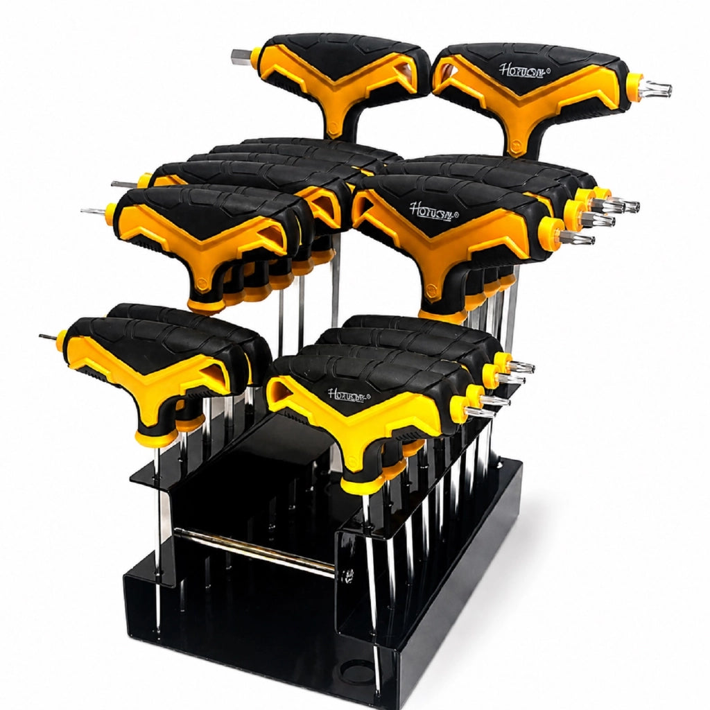 Kit serie 18 chiavi a brugola esagonali con testa sferica e torx cromo vanadio
