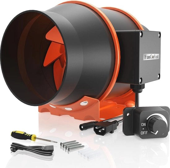 Ventilatore di Doccia Regolabile 150 mm - Alta Circolazione d'Aria 684 m³/h, Efficienza Energetica e Silenzioso per la Ventilazione