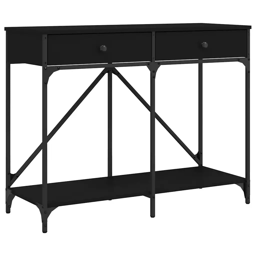 Tavolino Consolle-Tavolino da soggiorno-Tavolo Nero 100x39x78,5 cm in Legno Multistrato