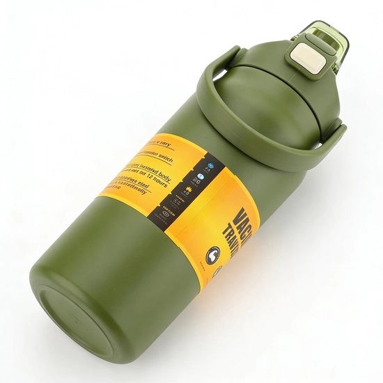 Bottiglia Sportiva Geïsolata 1,5 L - Manico - Riciclabile - Bocca Larga - Acciaio Inossidabile