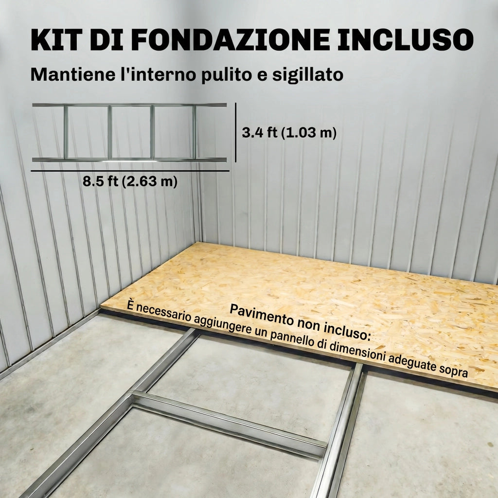 Casetta da Giardino in Acciaio ¨C Xylo ¨C Verde Scuro 277x195x192 cm