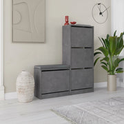 Mobile Portascarpe Velma, Scarpiera 8 Paia, 105x26x119h cm Grigio
