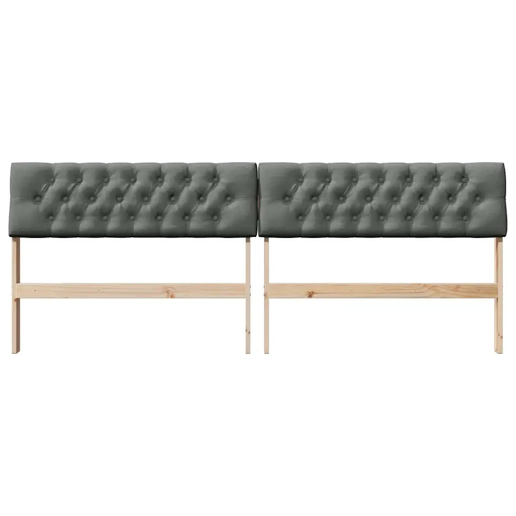 Testiera imbottita Grigio scuro 200 cm Pino massello 879155