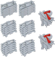 Set di binari ferroviari a 32 pezzi - Binari retti e curvi - Interruttore di binario - Accessori per modellismo ferroviario - Materiale ABS - Binari per modelli di città - Binari ferroviari