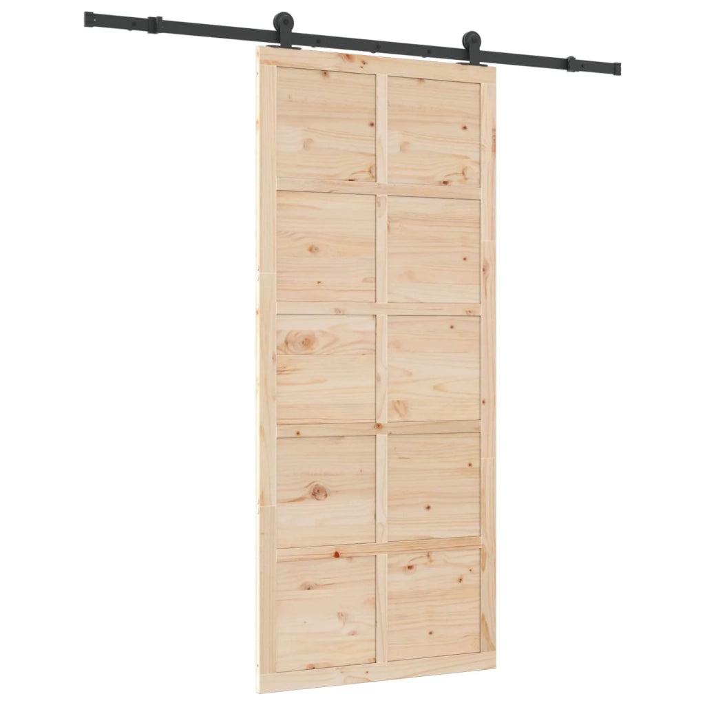 Porta scorrevole Naturale 90 x 208 cm Legno Massello di Pino 3445649