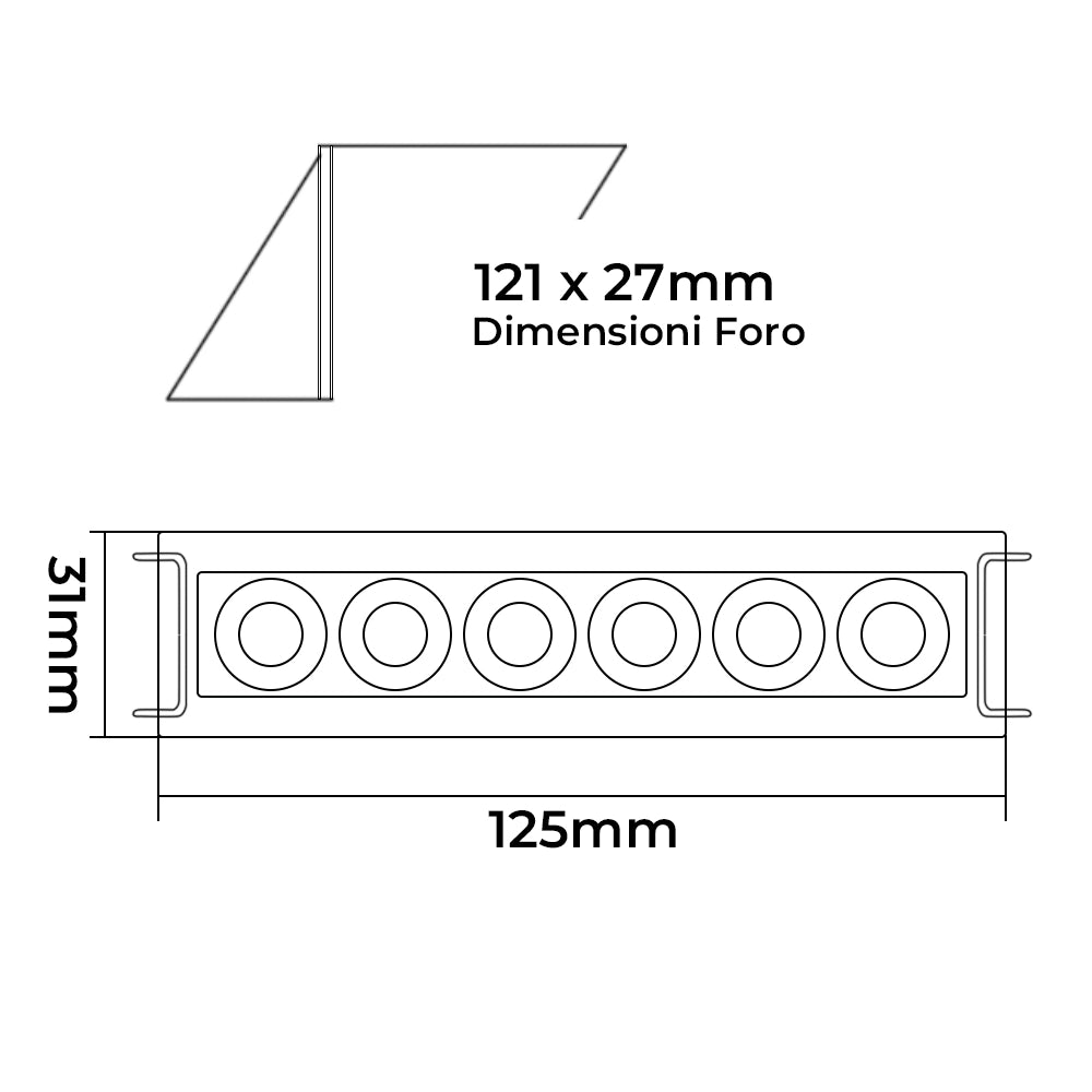 FARETTO LED RETTANGOLARE NERO DA INCASSO 11W PER CONTROSOFFITTI - ILLUMINAZIONE NATURALE DI ALTA QUALITA'