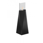 Biocamino da pavimento Nairobi Nero 1,5 kW – altezza 120 cm, struttura acciaio nero, vetri protettivi – Tecno Air System
