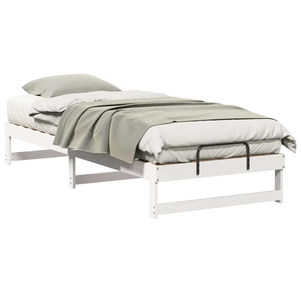Letto singolo | Letto per adulti | Struttura del letto Bianco 100 x 220 cm Pino massello