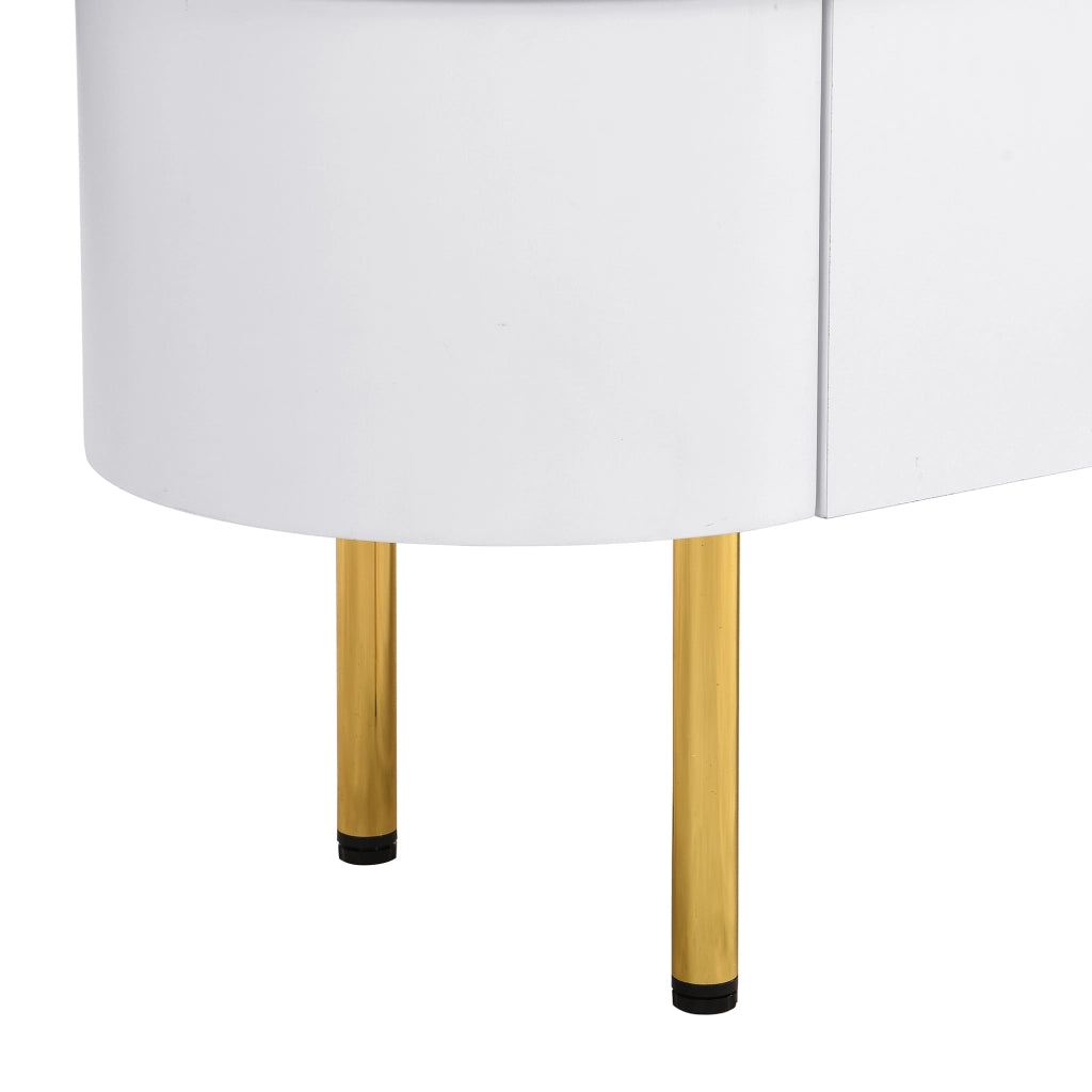 MOBILE TV con 3 cassetti 174x35x41 cm MDF Bianco e Oro