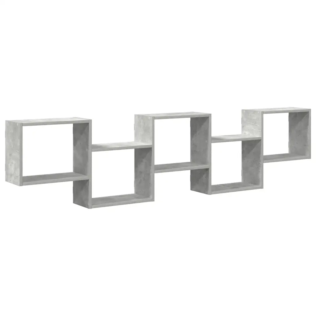 Mensola a Cubo da Parete 5 Scomparti Truciolato Grigio Cemento 859998