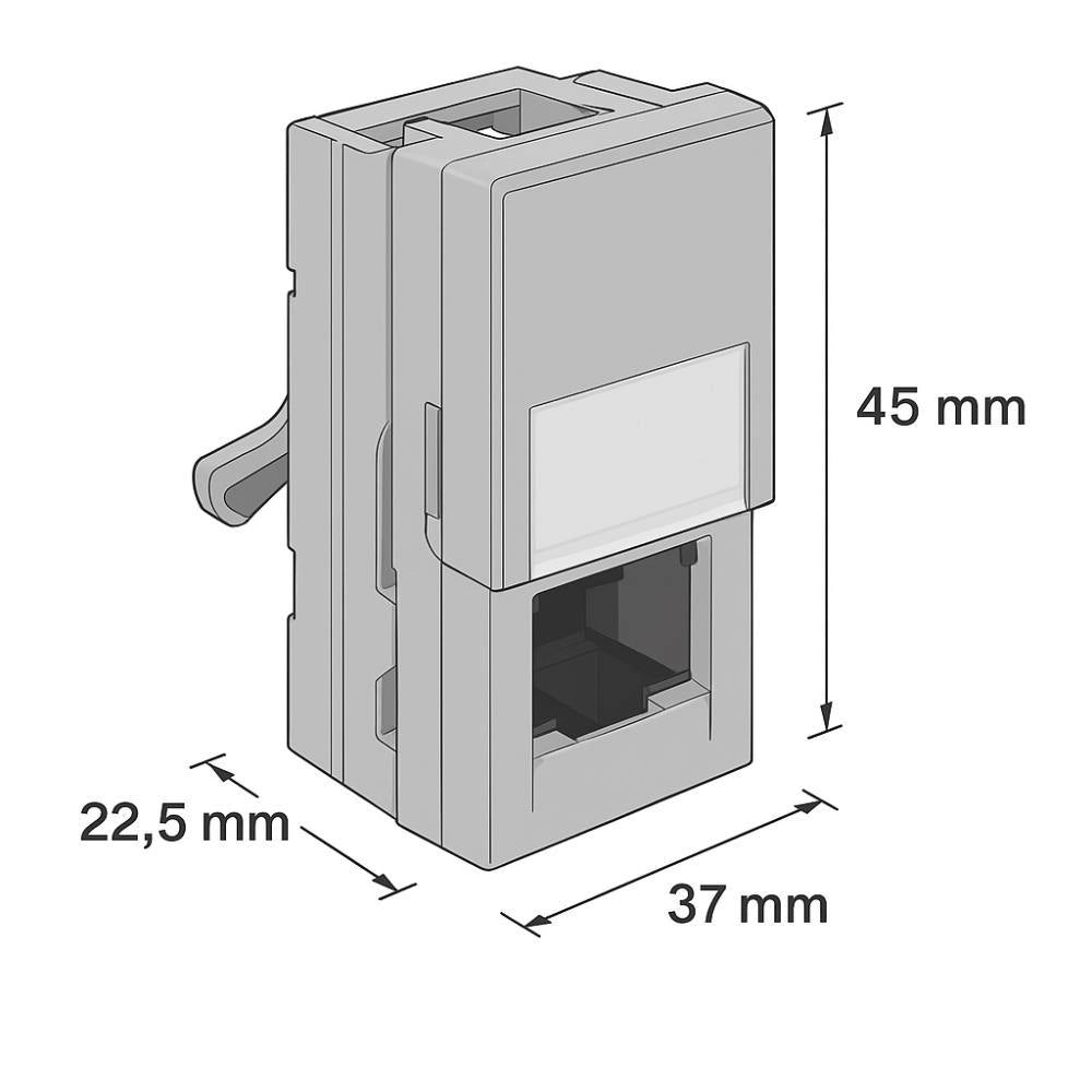 Connettore rj45 cat 5e utp toolless 1 modulo bianco