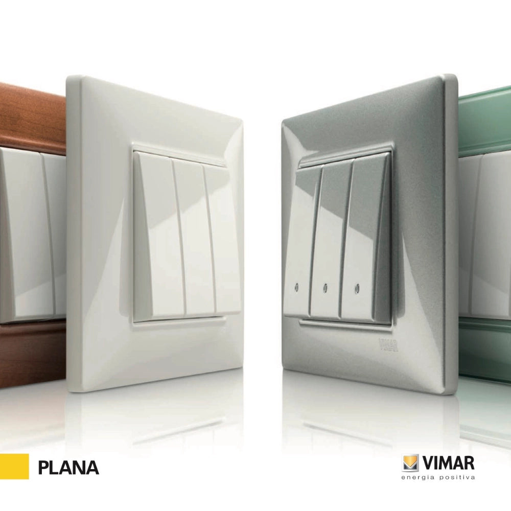 Placca classica 4 moduli serie plana vimar 14654 *** colore avorio, confezione 1
