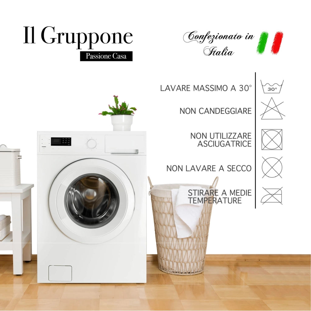 Copripiumino Matrimoniale No Stiro Sacco e Federe Effetto Raso Parure Microfibra Morbida Anallergica Mano Pesca  Peluchic - Matrimoniale