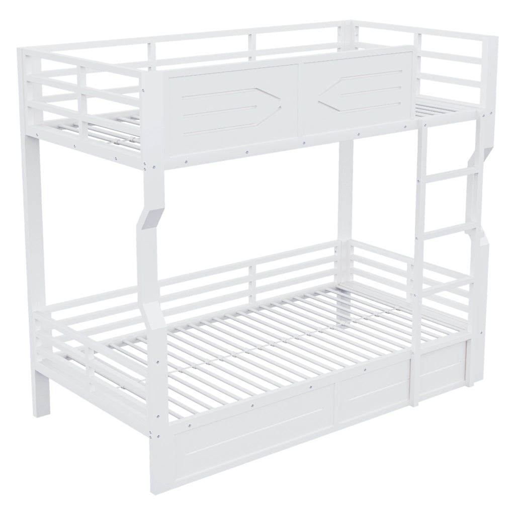 letto a castello mdf metallo bianco 90 x 200 cm
