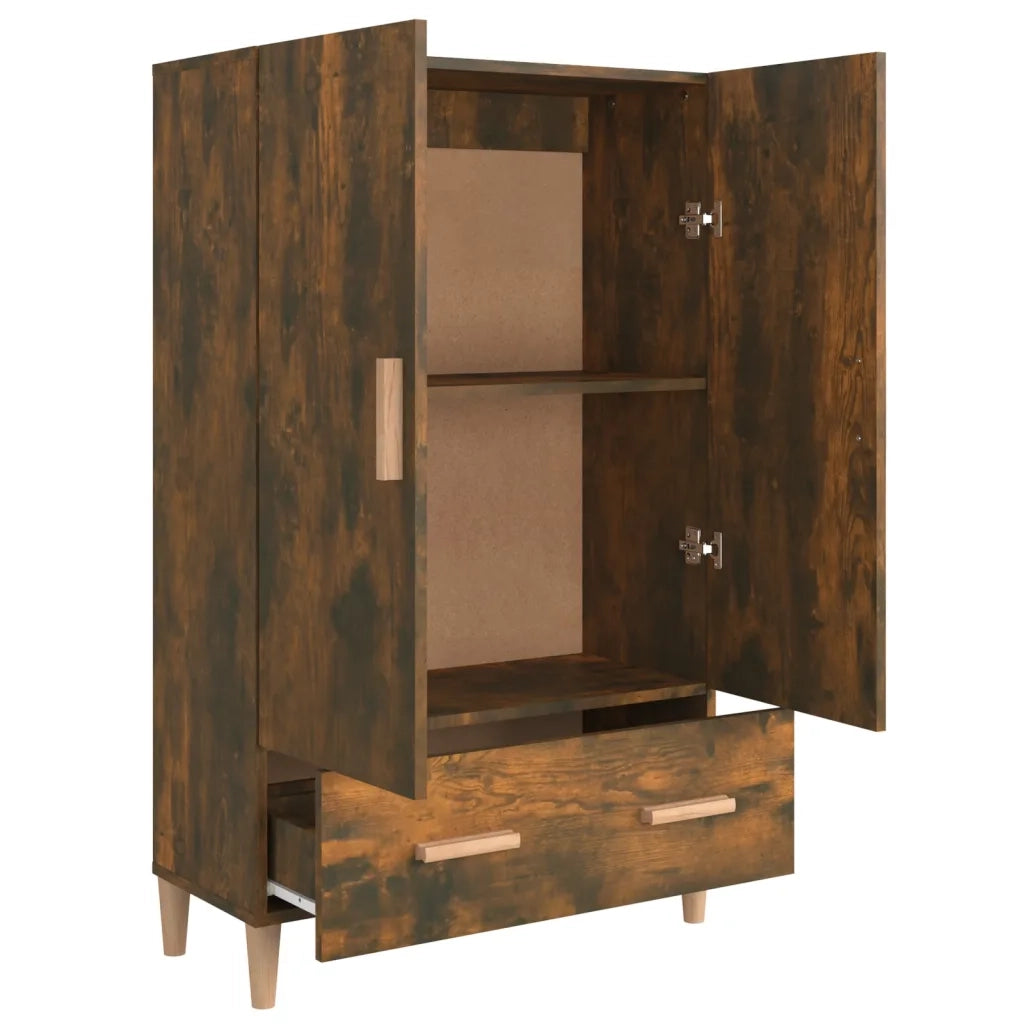 Credenza Rovere Fumo 70x31x115 cm in Legno Multistrato 817471
