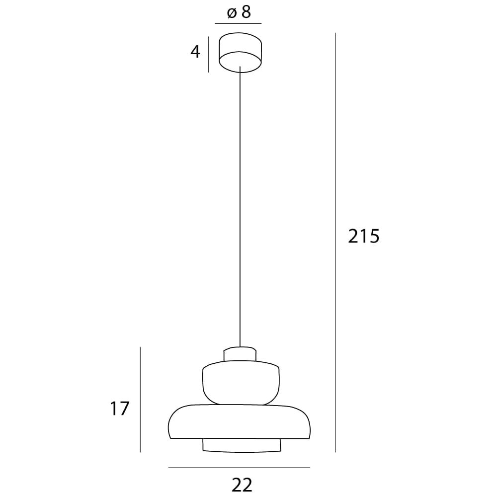 Lampada a sospensione Signature ambra LED 8W Maxlight