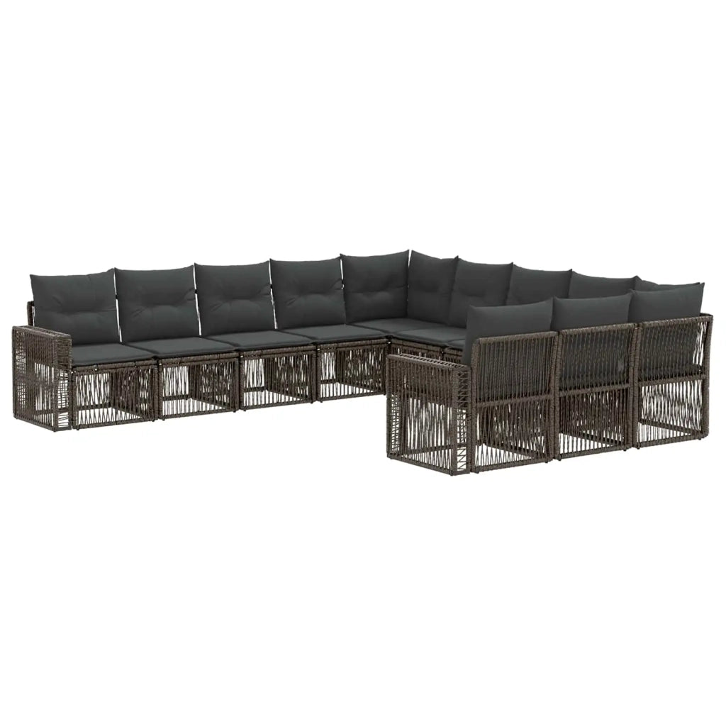 Set Divano da Giardino 11 pz Grigio e Grigio Scuro polyrattan 3435263